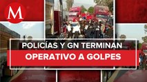 Policías de Ixtapaluca golpean a elemento de la Guardia Nacional durante operativo en Edomex