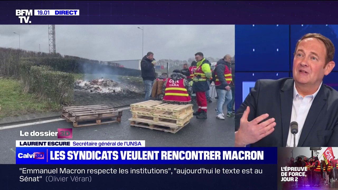 Laurent Escure (Unsa): "On aimerait dire en face à Emmanuel Macron qu'il y a une colère sourde, déterminée, qui est en train de monter"