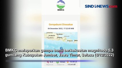 Tak Berpotensi Tsunami, Gempa Bumi M 5,3 Guncang Jember