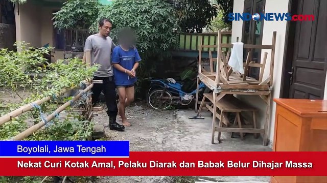 Nekat Curi Kotak Amal, Pelaku Diarak dan Babak Belur Dihajar Massa di Boyolali