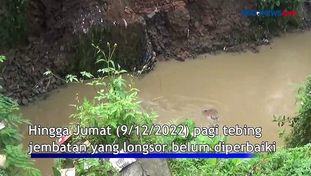 Hujan Deras, Jembatan Arteri Jakarta-Bandung Longsor Tergerus Air