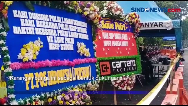Dukung Pemberantasan Terorisme, Karangan Bunga Mulai Berdatangan di Mapolsek Astana Anyar