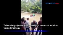 Warga Gotong Keranda Jenazah Seberangi Sungai di Labuhanbatu Viral di Medsos