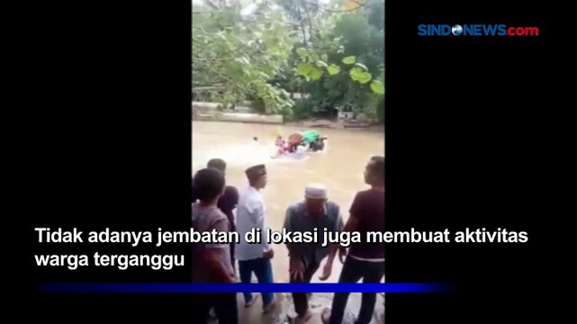 Warga Gotong Keranda Jenazah Seberangi Sungai di Labuhanbatu Viral di Medsos