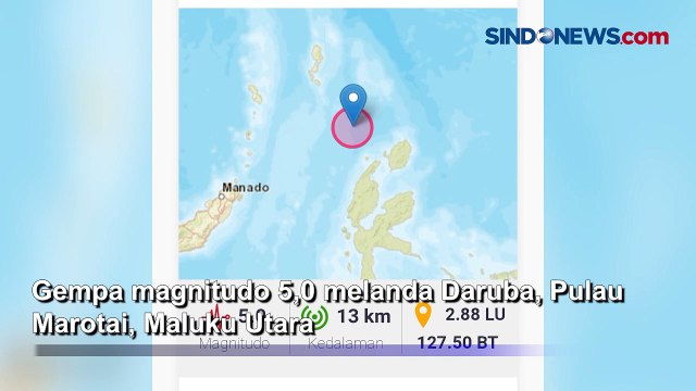 Daruba Maluku Utara Diguncang Gempa Magnitudo 5,0