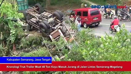 Kronologi Truk Trailer Muat 40 Ton Kayu Masuk Jurang di Jalan Lintas Semarang-Magelang