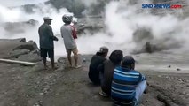 Heboh Fenomena Pasir Bergerak di Aliran Lahar Gunung Semeru, Begini Penampakannya