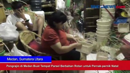 Pengrajin di Medan Buat Tempat Parsel Berbahan Rotan untuk Pernak-pernik Natal