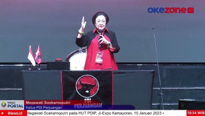 Megawati Kenalkan Gaya Salam Baru di HUT ke-50 PDIP