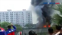 Detik-Detik Bus Ekspedisi Terbakar di Cakung Akibat Korleting Listrik