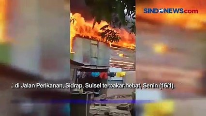 Download Video: Diduga Korsleting Listrik, 2 Rumah Terbakar di Sidrap