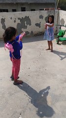 Akshu Duggu & Trishu playing holi 2023