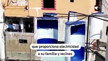Un libanés construyó un aerogenerador con residuos reciclados para brindar energía a su familia y vecinos