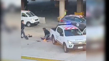 ext-Video- Dos muertos en robo frustrado de $32,5 millones en aeropuerto de Santiago-080323
