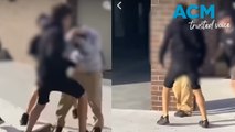 Shocking moment gang of youths beat up boy in Dapto street brawl