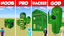 Minecraft Battle_ NOOB vs PRO vs HACKER vs GOD_ SPONGEBOB HOUSE BASE BUILD CHALLENGE _ Animation