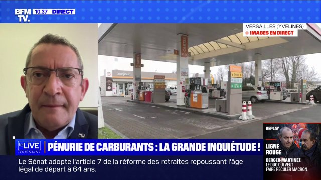 Francis Pousse, président de la branche stations-service et énergies nouvelles au syndicat Mobilians sur la crainte d'une pénurie de carburant: Je ne suis pas spécialement inquiet, car les stocks en dépôt sont bien alimentés
