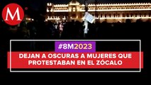 No hay explicaciones de por qué se le apagaron las luces del Zócalo a las manifestantes