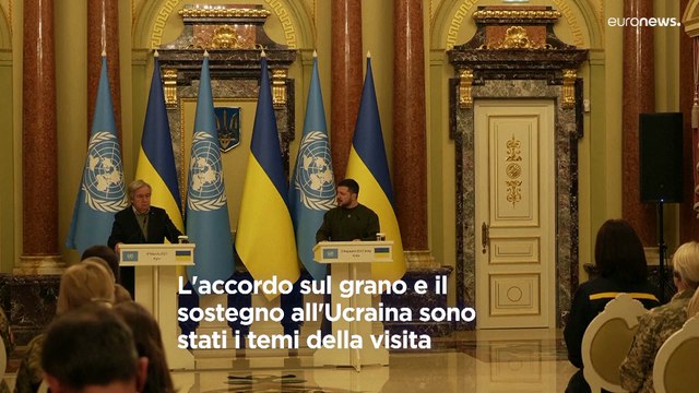 Il segretario generale dell'Onu António Guterres a Kiev