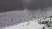 Roundhay Park Leeds: Footage captures man swimming in snow storm during freezing temperatures