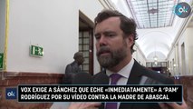 Vox exige a Sánchez que eche «inmediatamente» a ‘Pam’ Rodríguez por su vídeo contra la madre de Abascal