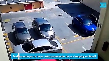 Se derrumbó parte de un estacionamiento de un shopping en Brasil