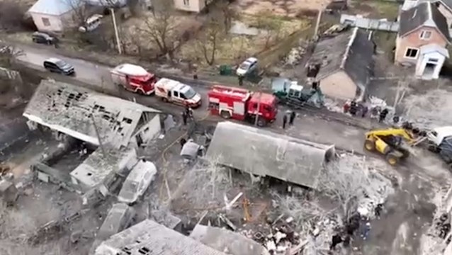 Aerial view of Lviv Oblast as Russian missiles strike Ukraine