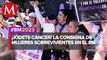 Sobrevivientes de cáncer de mama protestaron en la marcha 8M