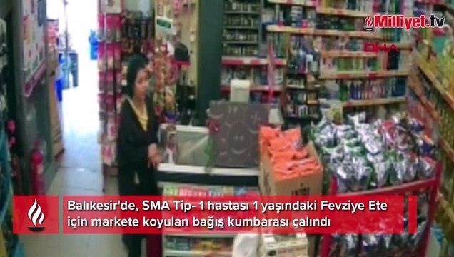 SMA hastası Fevziye bebeğin bağış kumbarası çalındı