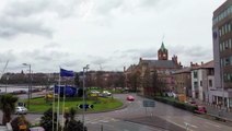 Busy Queen's Quay roundabout in Derry city centre