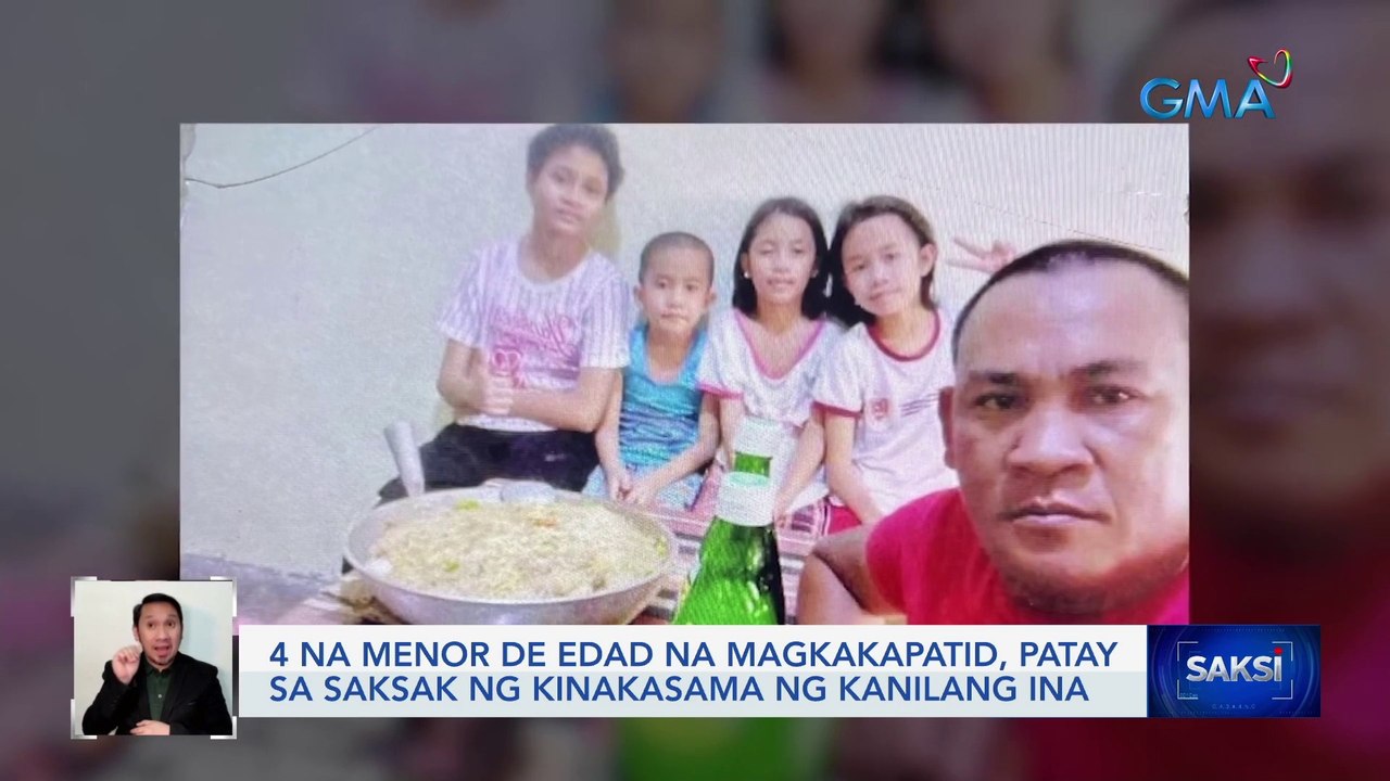 4 na menor de edad na magkakapatid, patay sa saksak ng kinakasama ng kanilang ina | Saksi