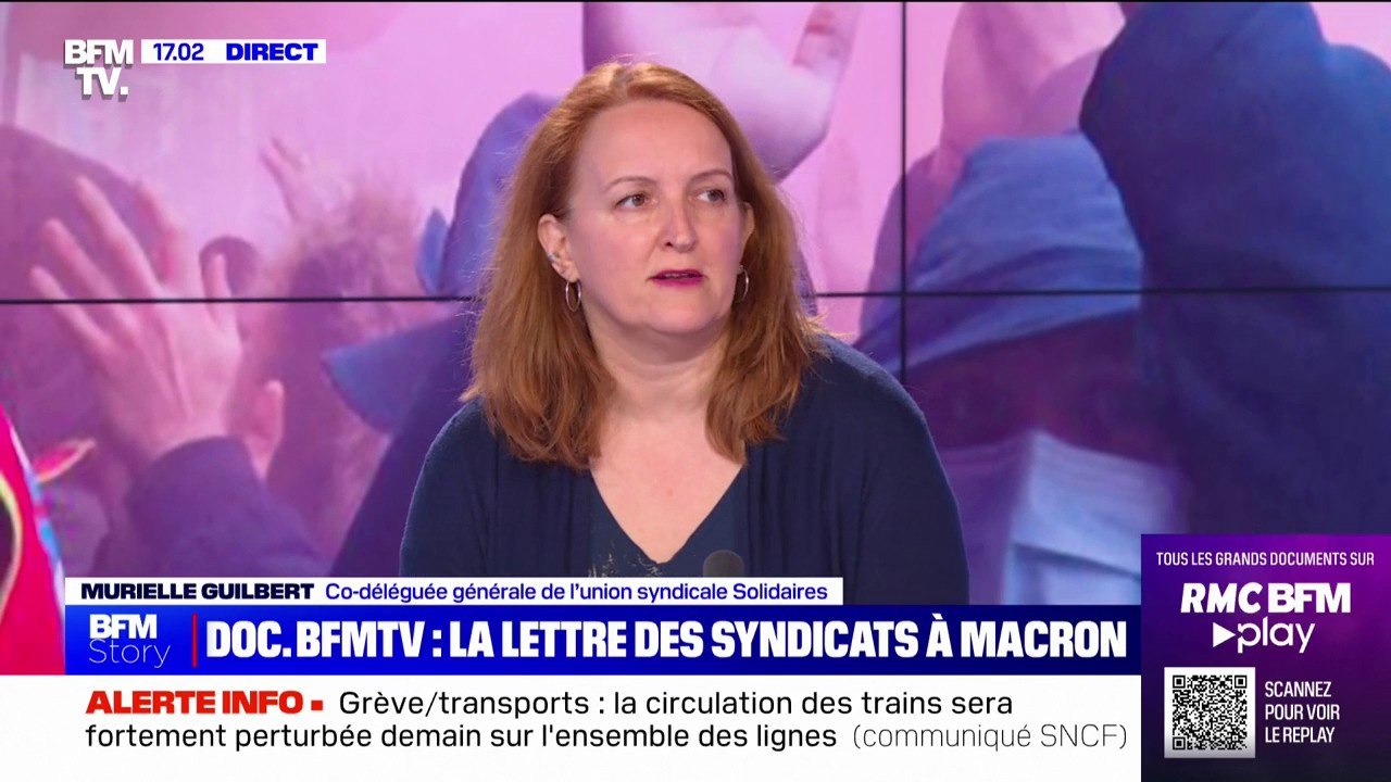 Retraites: pour Murielle Guilbert (Solidaires), il y a un "grand déni du gouvernement et du Président"