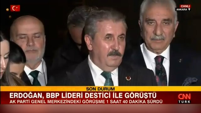 Cumhurbaşkanı Erdoğan, BBP Genel Başkanı Destici’yi kabul etti