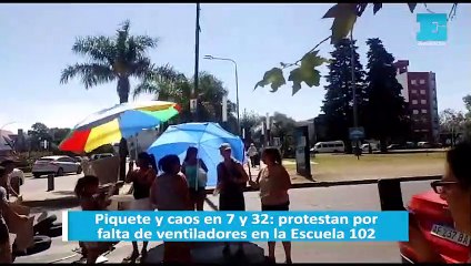 Piquete y caos en 7 y 32: protestan por falta de ventiladores en la Escuela 102