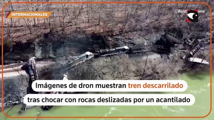 Así quedaron los restos del tren de carga que descarriló en Estados Unidos