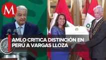 AMLO critica a Dina Boluarte por entrega de reconocimiento a Vargas Llosa