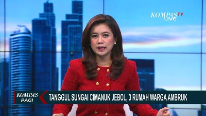 Tanggul Sungai Cimanuk di Indramayu Jebol, 3 Rumah Warga Ambruk