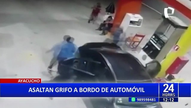 Ayacucho: Delincuentes armados llegan en automóvil y asaltan grifo