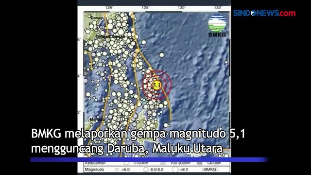 Gempa Magnitudo 5,1 Guncang Daruba Maluku Utara