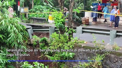 Hujan Deras, Jalan Penghubung Lima Desa di Bali Amblas