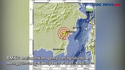 Gempa Magnitudo 4,1 Guncang Kabupaten Paser di Kaltim