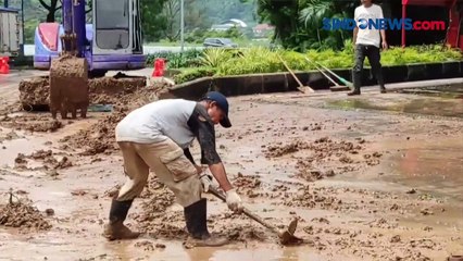 Download Video: Tebing Setinggi 100 Meter Longsor di SPBU Rest Area Tol Semarang-Solo