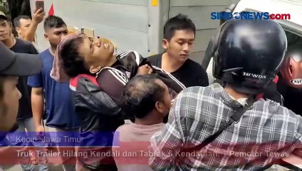 Truk Trailer Hilang Kendali dan Tabrak 6 Kendaraan di Kediri, 1 Pemotor Tewas