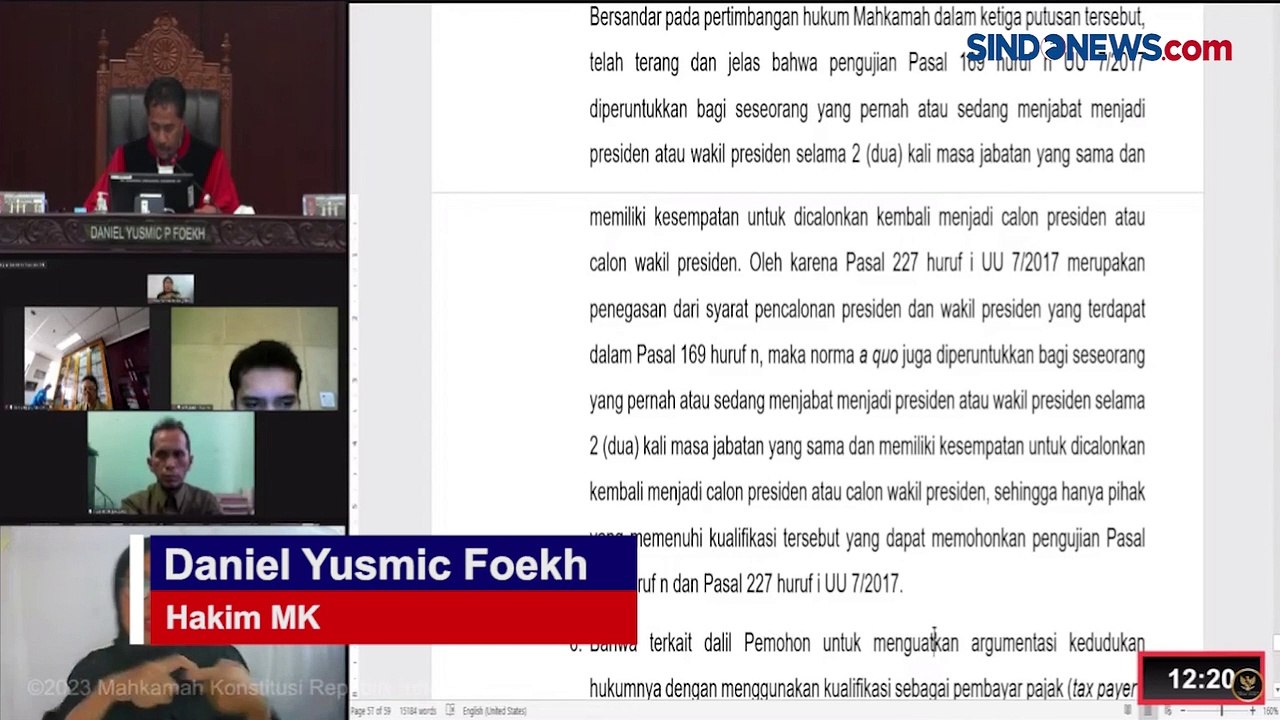 Dissenting Opinion, MK: Pemohon Tidak Memiliki Kedudukan Hukum untuk Melakukan Gugatan