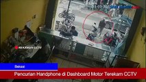 Pencurian Handphone di Dashboard Motor Terekam CCTV