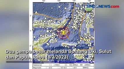 2 Gempa Besar Magnitudo 5,1 dan 5,4 Guncang Sulut dan Papua