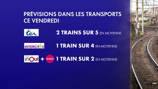 Grève contre la réforme des retraites : le trafic SNCF toujours «fortement perturbé» ce vendredi et ce week-end