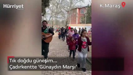Tık doğdu güneşim... Çadırkentte ‘Günaydın Marşı’