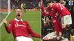 Wout Weghorst is overcome with emotion after scoring his first Old Trafford goal for Man United in Europa League win over Real Betis... as Paul Scholes jokes the forward looked 'slightly pleased'