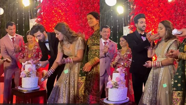 Rubina Dilaik Sister Jyotika Dilaik Inside Reception Video Viral, Parents के साथ Cake Cutting करते..